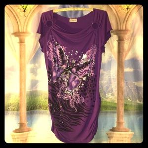 California Girlz Butterfly Tunic Juniors Large